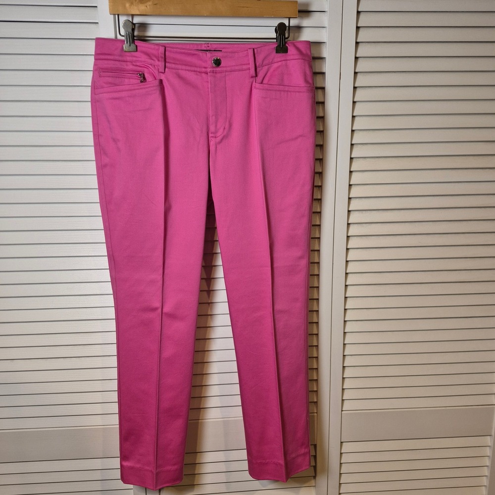 Lauren Ralph Lauren Slim Chino Pants 8 Pink Preppy Casual Everyday Coastal Style